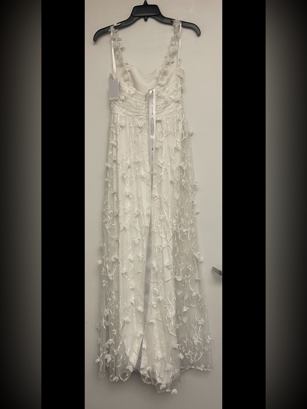 Dessy White Floral Appliqué Maxi Dress- NWT - Picture 10 of 11